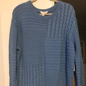 Time and True 3x (or 22) beautiful medium blue sweater. Multi knit styles.